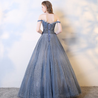 Sparkling tulle sequins long prom dress, evening dress - Thumbnail 3