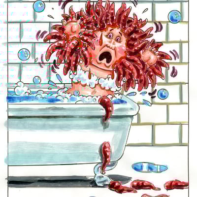 Slither wren / wormy wendy color rough - horrorible kids - series 4 2019 - Thumbnail 3