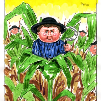 Corny cal /huskin' dustin color rough - horrorible kids - series 4 2019 - Thumbnail 3