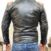 Cafe racer leather jacket mens - Thumbnail 2