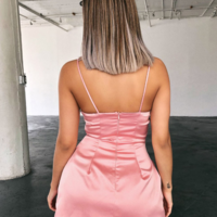 Women'S Solid Color Halter Sling High Waist Dress - Thumbnail 4