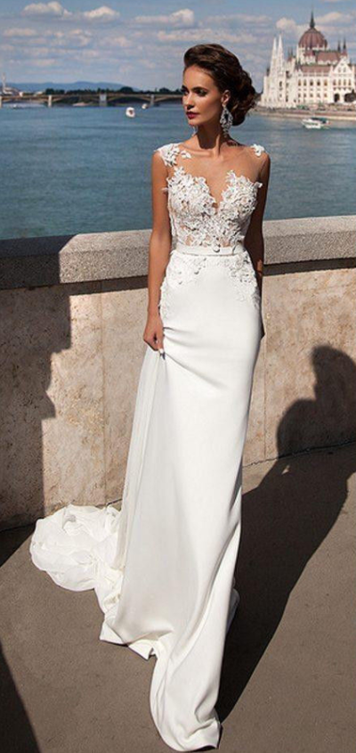 White Ivory lace Bridal Gown Wedding Dress Size Lace Appliques Bridal Gown Custom size,146