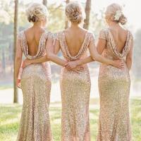 Sequin bridesmaid dress, short sleeve bridesmaid dresses, gold bridesmaid dresses, long bridesmaid dresses, cheap bridesmaid dresses,157 - Thumbnail 1