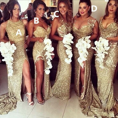 Long bridesmaid dress, sparkle bridesmaid dress, mismatched bridesmaid dress, gold bridesmaid dress, glittery bridesmaid dress,164 - Thumbnail 5