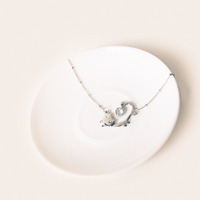 Kawaii Neko Kitty Silver Necklace - Thumbnail 1