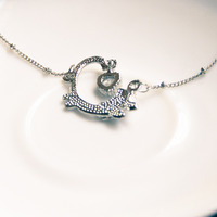 Kawaii Neko Kitty Silver Necklace - Thumbnail 2