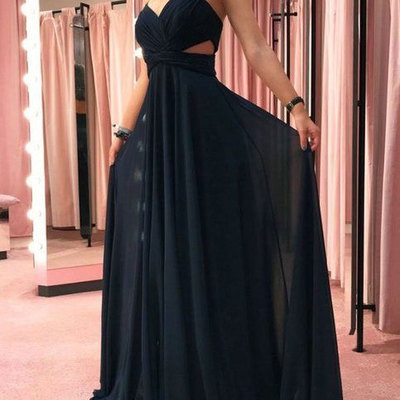Spaghetti straps navy blue prom dresses under 100 - Thumbnail 5