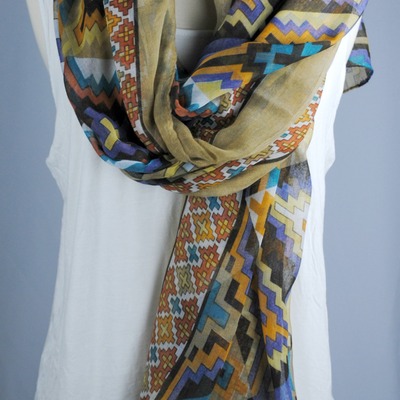 Light brown geo print scarf