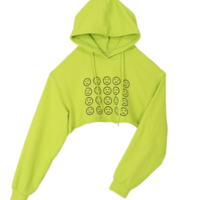 Free Shipping-SAD EMOJI CROPPED HOODIE - Thumbnail 1