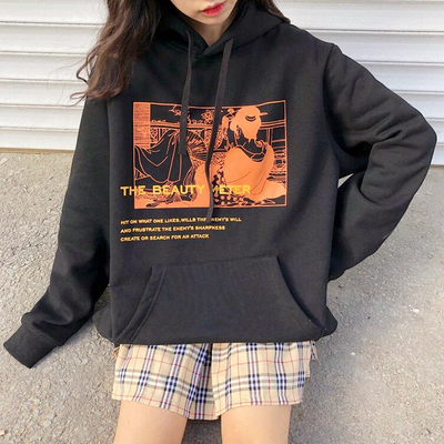 The beauty meter print hoodie sweatshirt in white / black