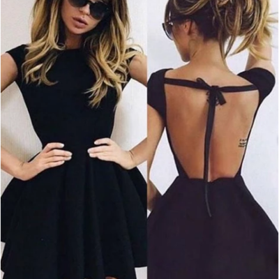 Backless homecoming dress,black homecoming dress,short homecoming dresses,188 - Thumbnail 5