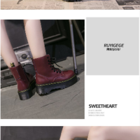 Stylish Leather Motorcycle Ankle Boots - Thumbnail 4