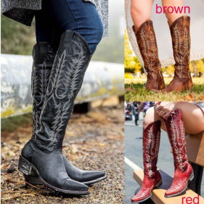 Knee high ethnic fashion boots