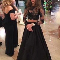 Charming Prom Dress,2 Pieces Prom Dress,Long-Sleeves Prom Dress,A-Line Prom Dress，197 - Thumbnail 1