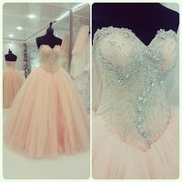 Charming Sweetheart Beading Long Prom Dress,Lace-up Evening Dress ,Ball Gown Prom Dresses,205 - Thumbnail 1