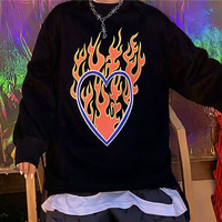 Harajuku Flaming Heart Sweatshirt - Thumbnail 3