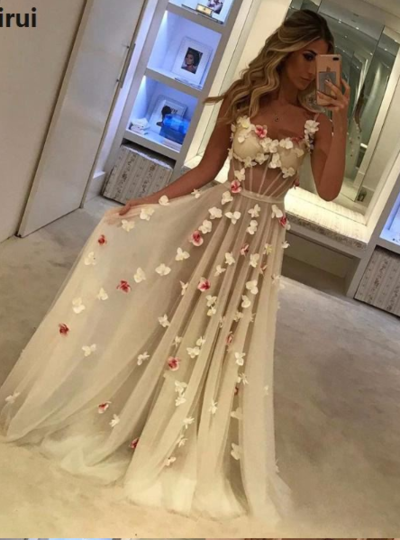 Sexy Bodycon Floral Sequined Long Dress