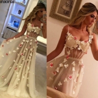 Sexy Bodycon Floral Sequined Long Dress - Thumbnail 2