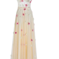 Sexy Bodycon Floral Sequined Long Dress - Thumbnail 3