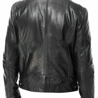 Handmade Leather Men's Black Bomber Leather Jacket - Thumbnail 1