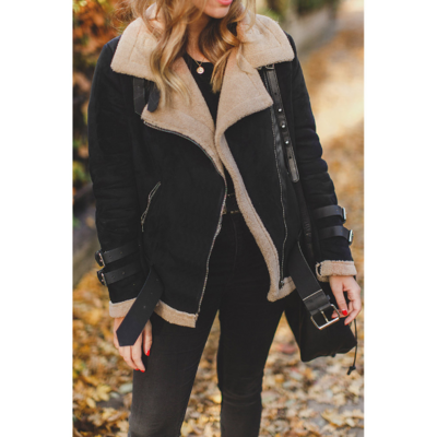 Stylish suede woolen jacket coat for autumn and winter