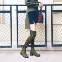 Autumn and Winter Stylish Over the Knee Boots - Thumbnail 3