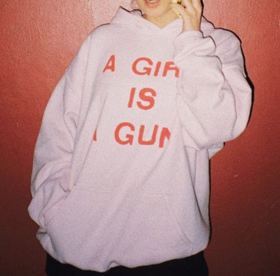 Free Shipping-"A GIRL IS A GUN" HOODIE