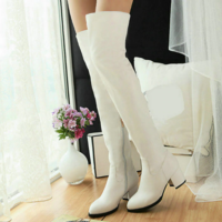 Classy High Heels Over the Knee Winter Boots - Thumbnail 4