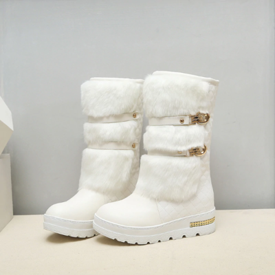 Gorgeous faux fur design winter boots - Thumbnail 4