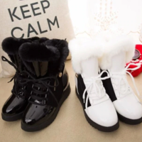 Faux Fur Stylish Winter Snow Boots - Thumbnail 2