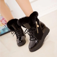Faux Fur Stylish Winter Snow Boots - Thumbnail 4