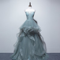 Unique tulle lace long prom gown, evening dress - Thumbnail 4