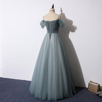 Elegant tulle sequins long prom dress, evening dress - Thumbnail 3