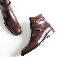 Jodhpurs Ankle Boot, Men's Handmade Leather Buckle Boots For men's Boot - Thumbnail 1
