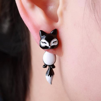 Chic fox kawaii stud earrings - Thumbnail 3
