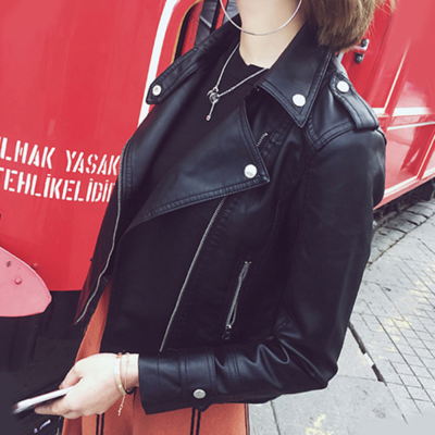 Black faux leather jacket
