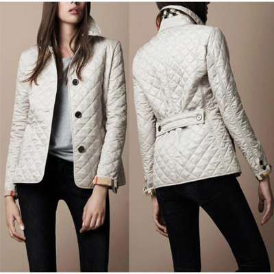 Casual quilted plaid jacket coat
