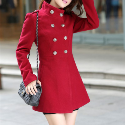 Double breasted autumn and winter coat