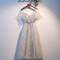 Cute gray tulle short prom dress, hoco dress - Thumbnail 4