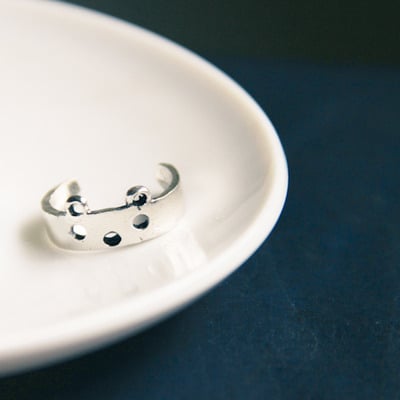 Sale - kawaii retro cute lil' bear ring (silver)