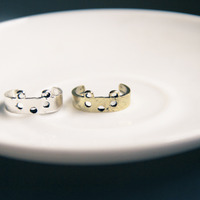 SALE - Kawaii Retro Cute Lil' Bear Ring (Gold) - Thumbnail 1