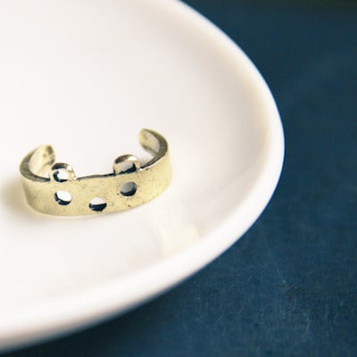 Sale - kawaii retro cute lil' bear ring (gold)