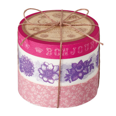 Washi Tape Set: Bonjour! in Rose