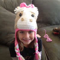 Crochet Horse hat (pink) - Thumbnail 2