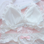 Rabbit Bunny Bow Lace Girl Sweet Japanese Student Bra Set White Pink Panties Underwear Lingerie Lingerie-4