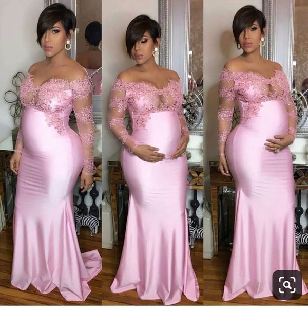 Pregnant Prom Dress, Sexy Prom Dress, Pink Long Prom Dress