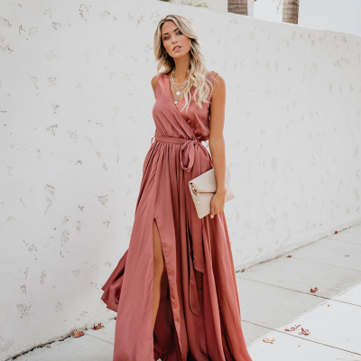 Pink gorgeous long party dress - Thumbnail 5