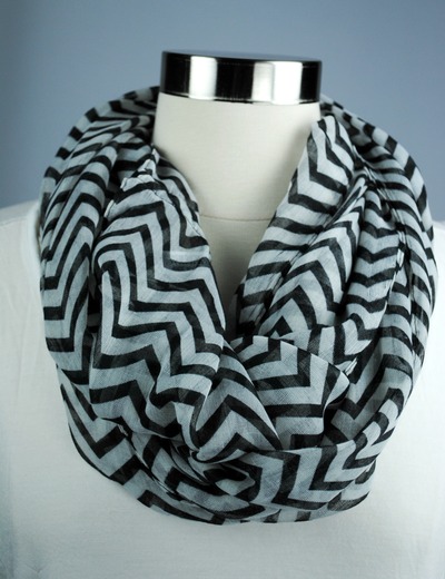 Black Chevron Infinity Scarf
