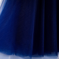 Blue v neck tulle short prom dress - Thumbnail 3