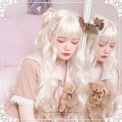 Big wavy blond curly hair wig - Thumbnail 3